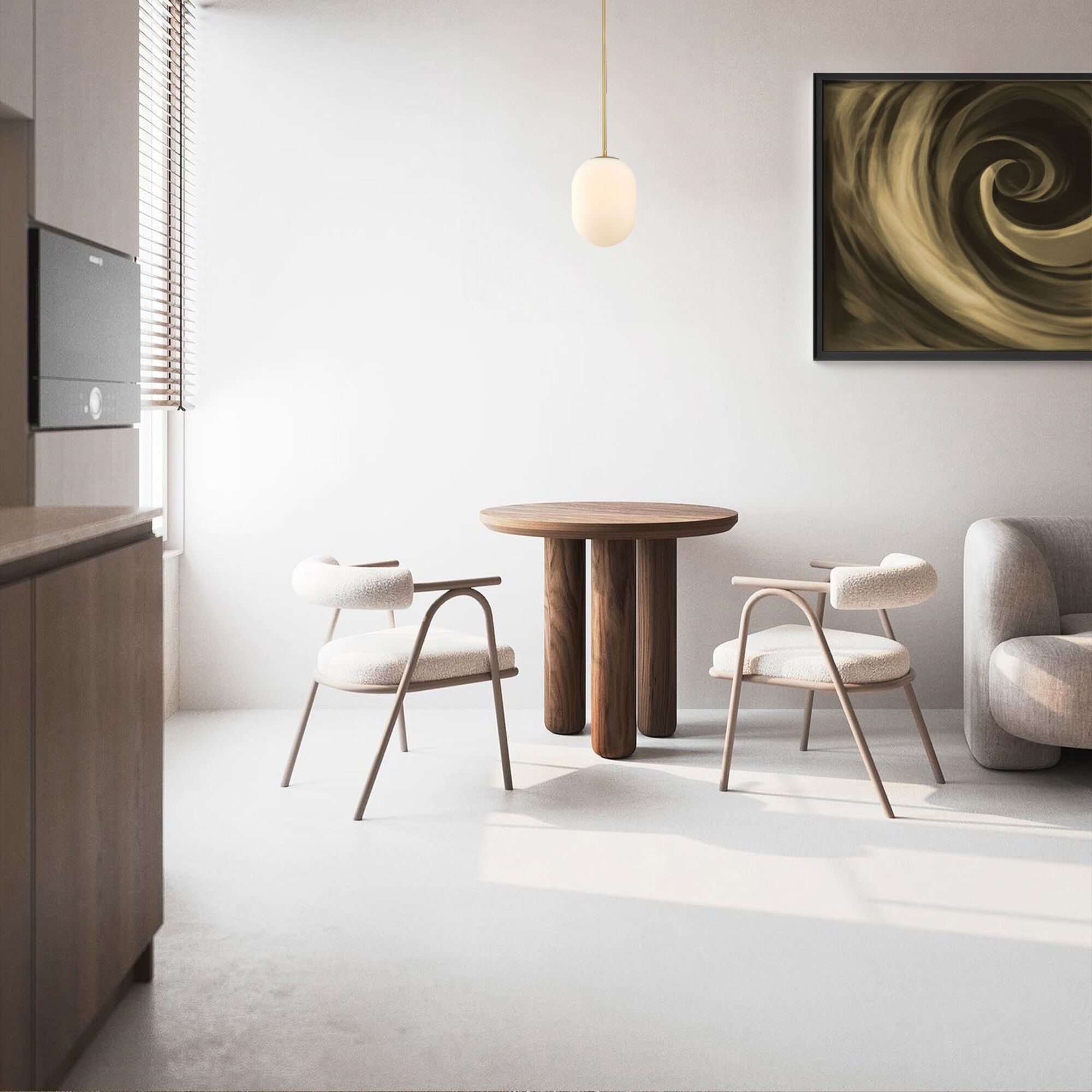 Noor 1 Light 8.5 inch Brushed Gold Pendant Ceiling Light